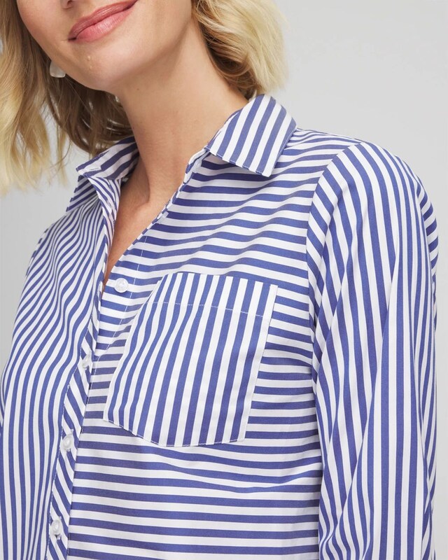 Stripe Mixing Poplin Shirt - image 4